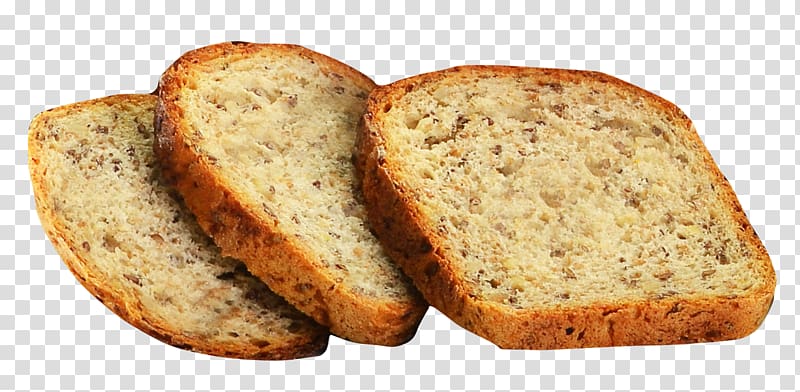 three slices of bread, Rye bread Sliced bread Toast, Bread Slices transparent background PNG clipart