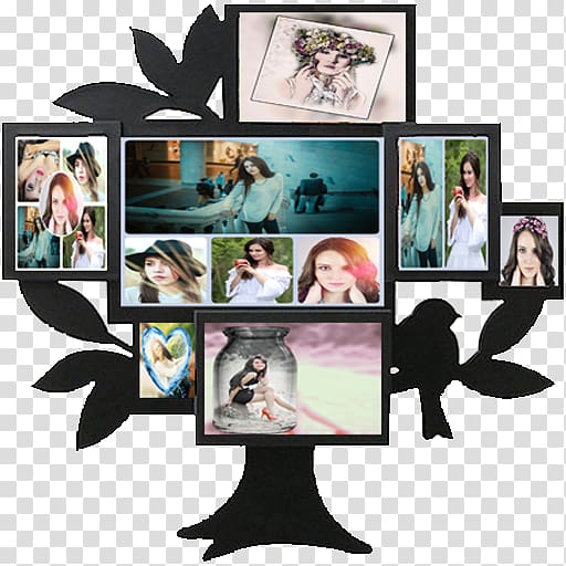 Black wooden tree trunk frame, Birthday Frame : Editor Collage Maker  montage , blur transparent background PNG clipart | HiClipart