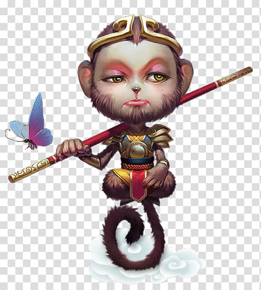 Cute cartoon of the Sun Wukong transparent background PNG clipart