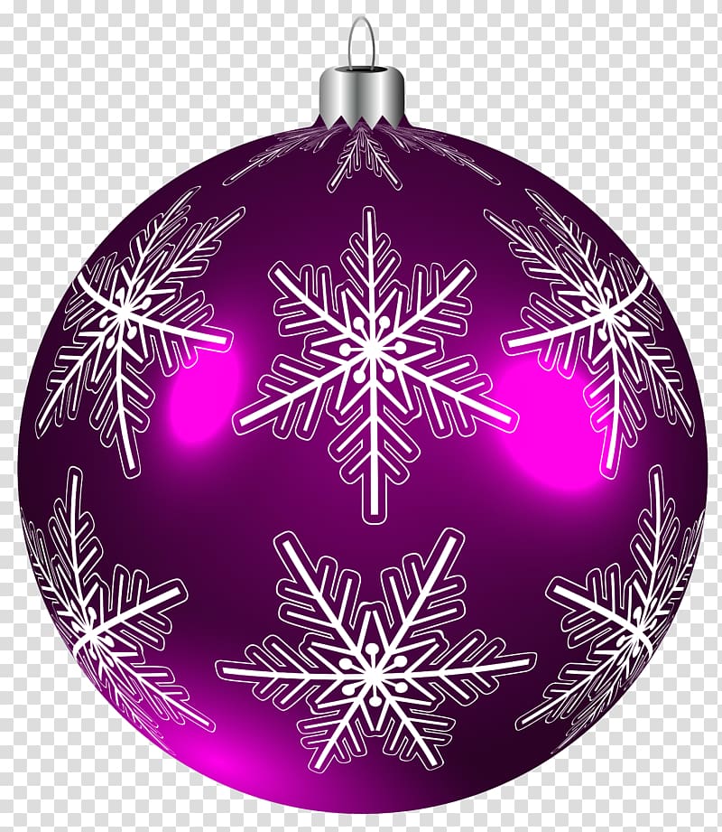 purple snowflake print bauble , Christmas ornament , Beautiful Purple Christmas Ball transparent background PNG clipart