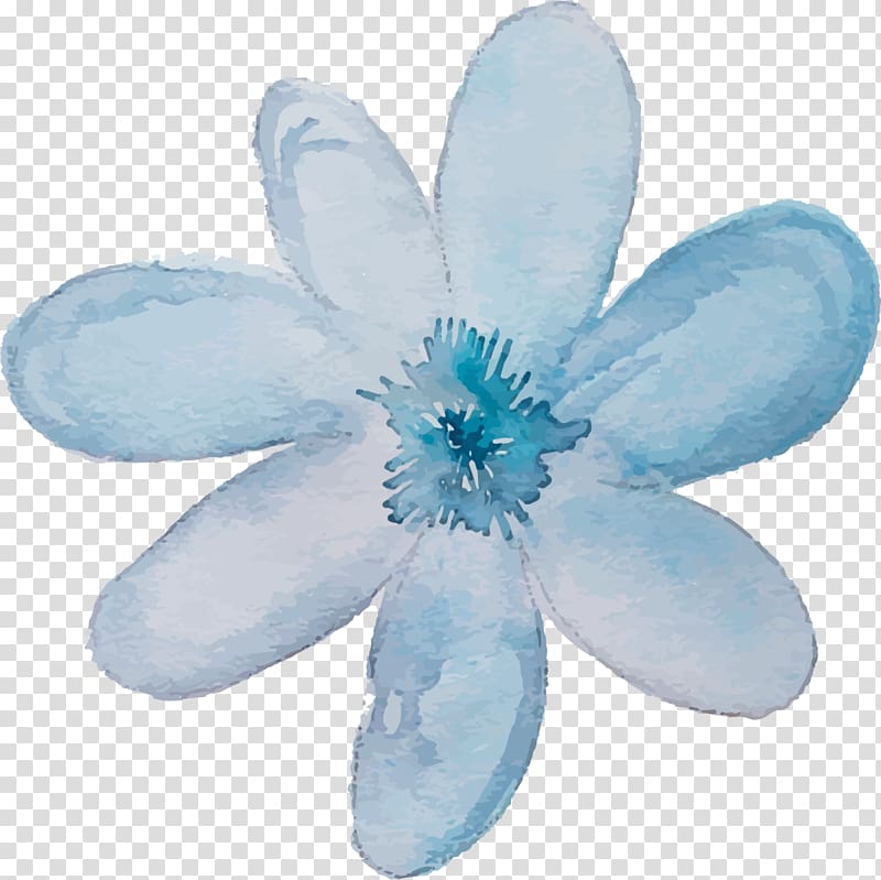 Blue Watercolor painting Ink, Watercolor flowers transparent background PNG clipart
