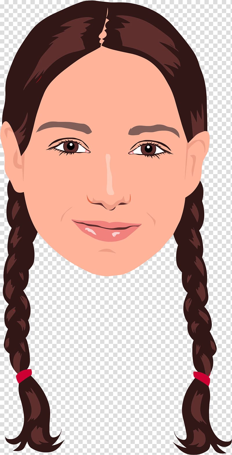 Braid Pigtail Hair , girl face transparent background PNG clipart