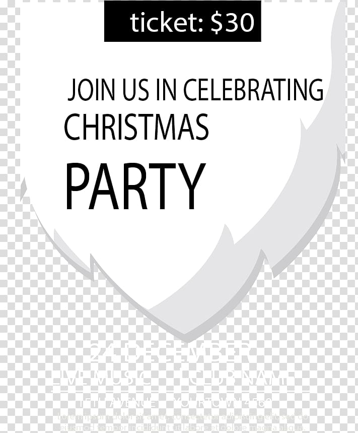 Party Convite Christmas Gratis, White beard background party invitations transparent background PNG clipart