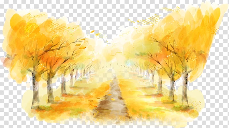 Poster Autumn, Roads autumn tree transparent background PNG clipart