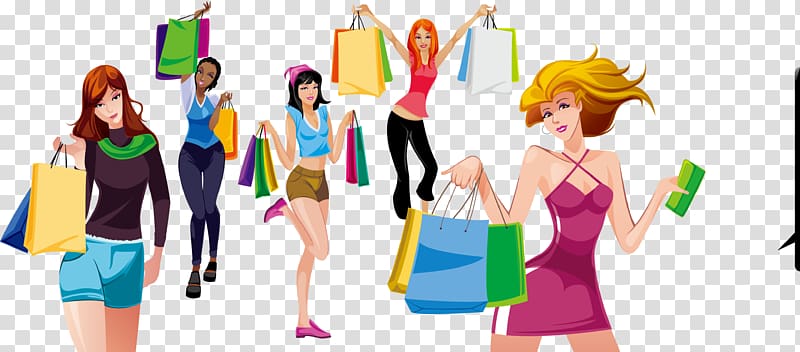 Shopping, Shopping girl transparent background PNG clipart