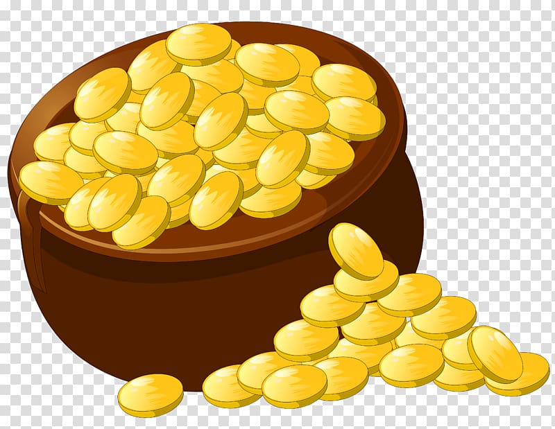 gold coins illustration, Gold , Pot of Gold transparent background PNG clipart