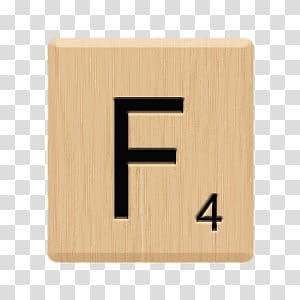 F wooden tile, Scrabble Tile F transparent background PNG clipart