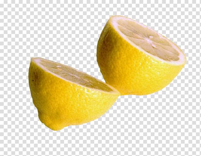Lemon Citron Key lime, Cut lemon in half transparent background PNG clipart