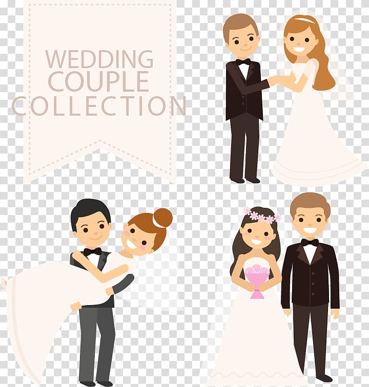 three weeding couple illustrations, Engagement Euclidean Marriage couple, Married couples transparent background PNG clipart