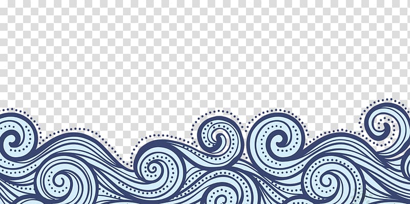 china wind blue wavy lines texture border transparent background PNG clipart