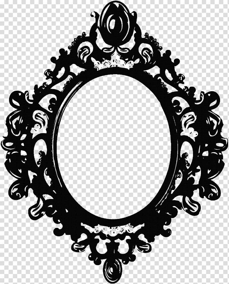 Frames Black and white Drawing , mirror transparent background PNG clipart