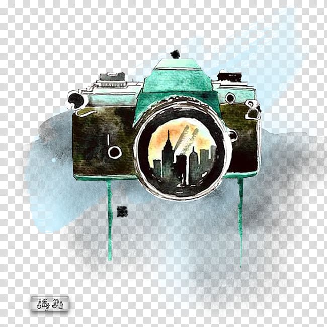 Watercolor painting Camera Drawing, Camera transparent background PNG clipart