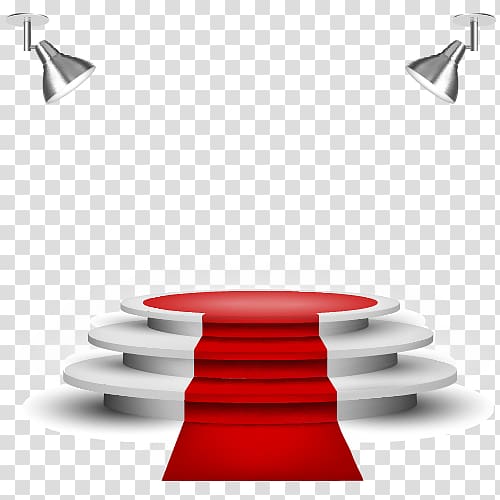 Showroom illustration , Stage exquisite red carpet, red and white stage transparent background PNG clipart