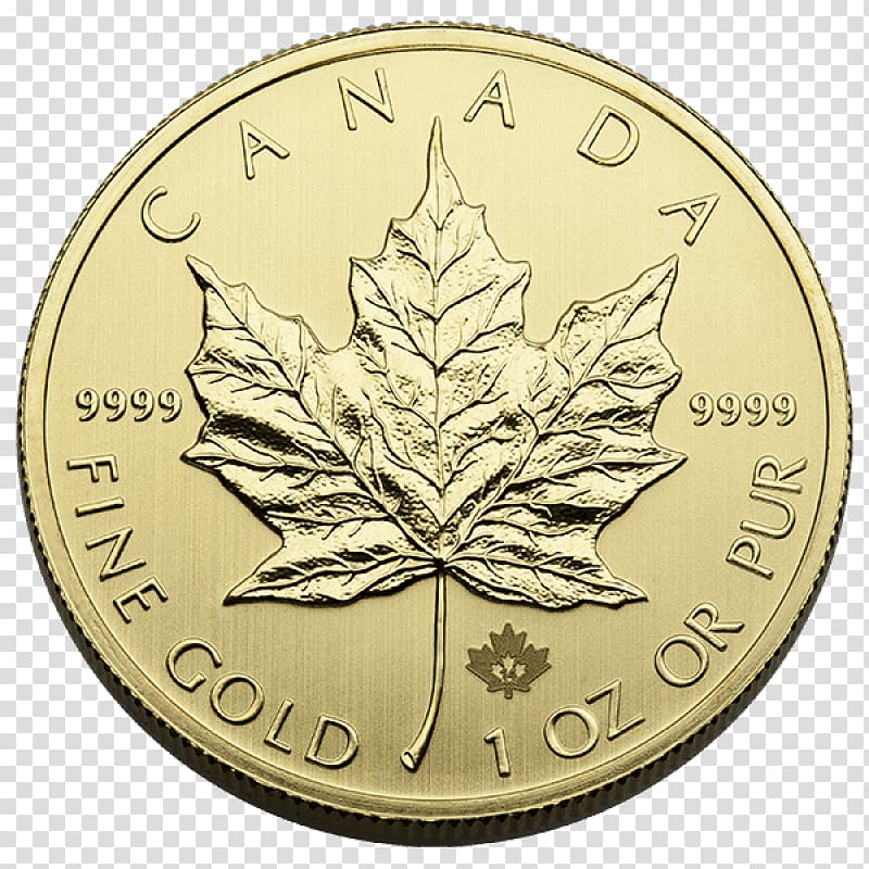 Canada Canadian Gold Maple Leaf Canadian Silver Maple Leaf Bullion coin, us 2 dollar bills rare transparent background PNG clipart