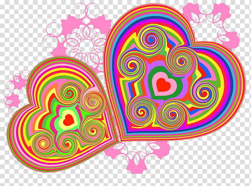 Valentines Day Heart Paper Greeting card , Colorful stripes love transparent background PNG clipart