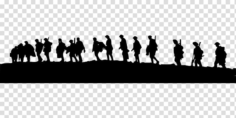 silhouette of soldiers illustration, First World War Battle of the Somme World War One: 1914 Middle East Soldier, military transparent background PNG clipart