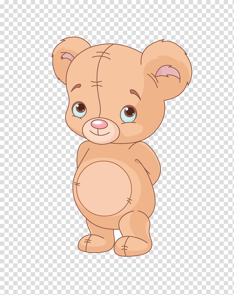 Teddy bear Brown bear T-shirt Cartoon, Brown cute shy bear transparent background PNG clipart