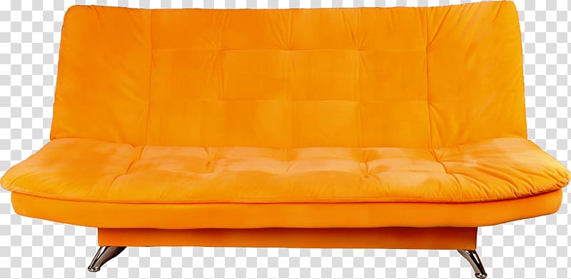 Couch Furniture Chair Living room, Orange Sofa transparent background PNG clipart