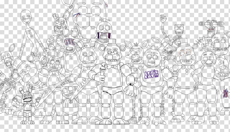 Five Nights at Freddy\'s 2 Black and white Five Nights at Freddy\'s 4 Drawing Sketch, others transparent background PNG clipart