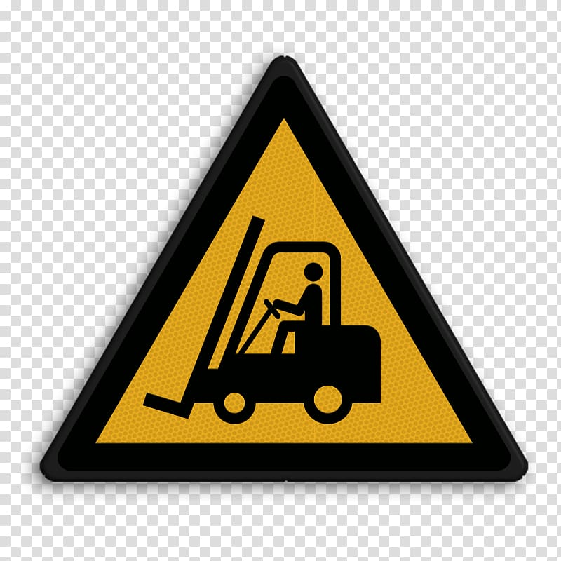 Forklift Warning sign Hazard symbol Linde Material Handling Industry, creditcard transparent background PNG clipart