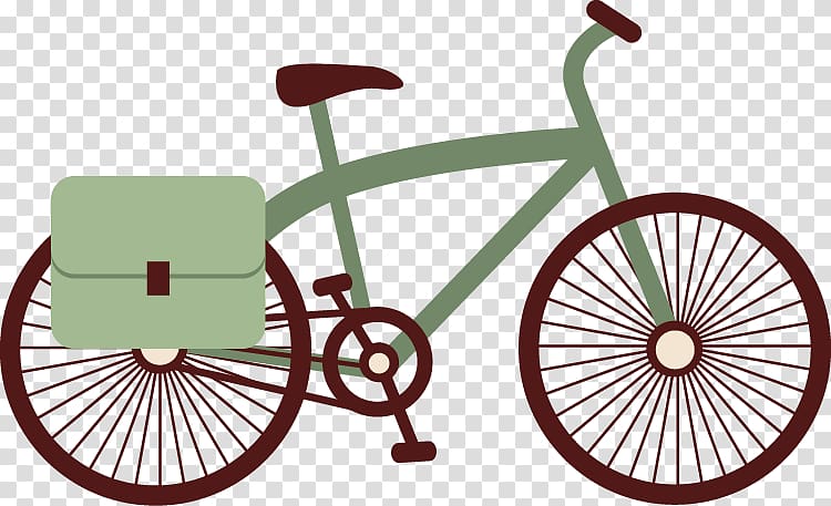 Folding bicycle Cruiser bicycle Hybrid bicycle Road bicycle, Vintage decorative elements transparent background PNG clipart