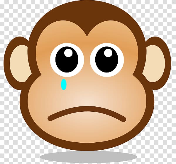 Chimpanzee Ape Monkey Cartoon , Cartoon Sad Faces transparent background PNG clipart