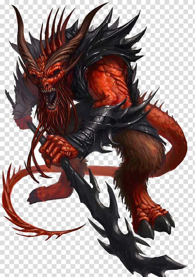 Dungeons & Dragons Pathfinder Roleplaying Game Monster Manual II Devil Barbazu, devil transparent background PNG clipart
