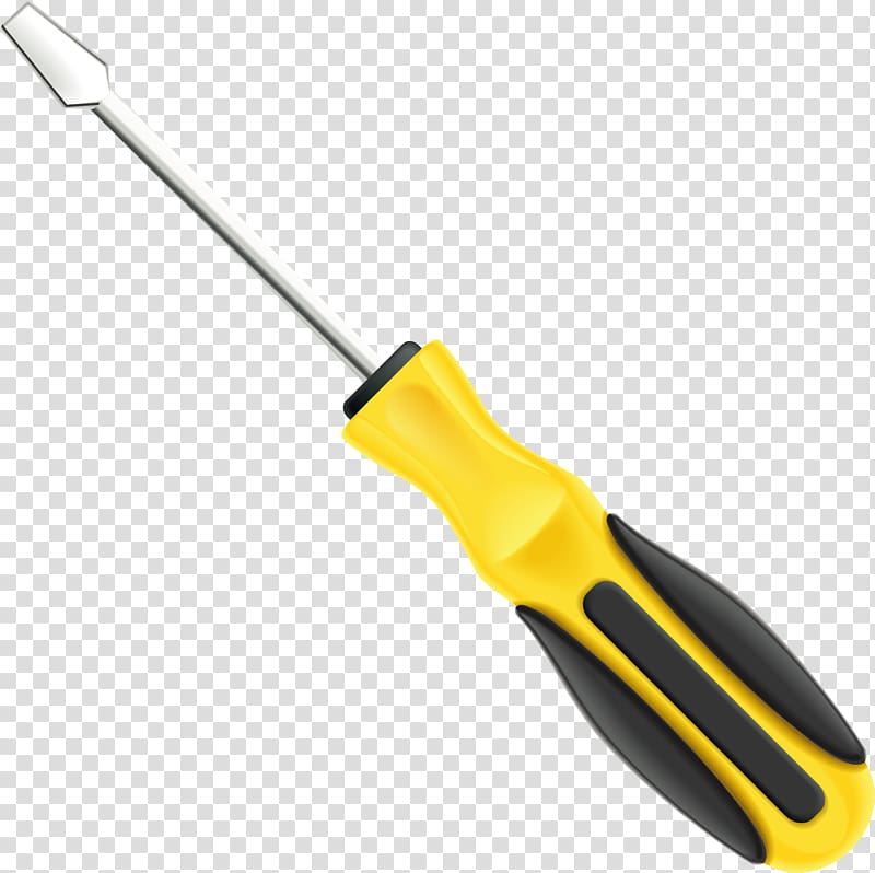 yellow slothead screwdriver, Screwdriver Tool, Screwdriver element transparent background PNG clipart