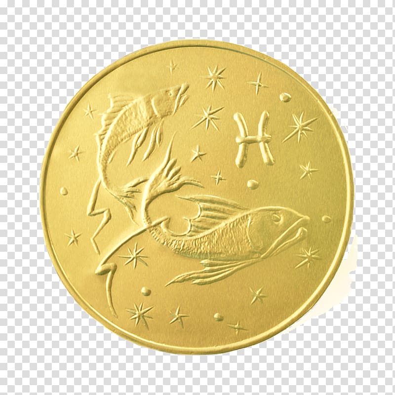 Medal Gold Coin Award Astrological sign, medal transparent background PNG clipart