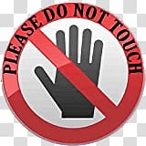 please do not touch logo, Please Do Not Touch Sign transparent background PNG clipart