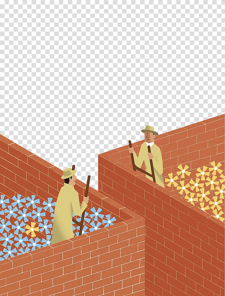 Wall Tile Facade Brick Ladder, illustration square brick garden transparent background PNG clipart