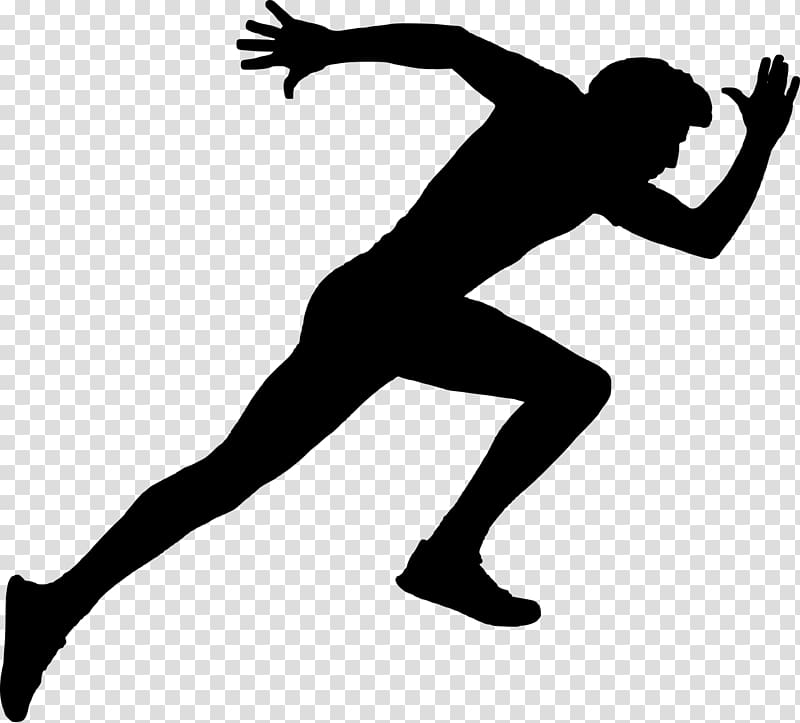 Sprint Silhouette Running Starting blocks, Silhouette transparent background PNG clipart