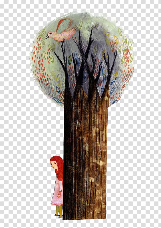 Watercolor painting Illustrator Cartoon Illustration, Creative fairy tree transparent background PNG clipart