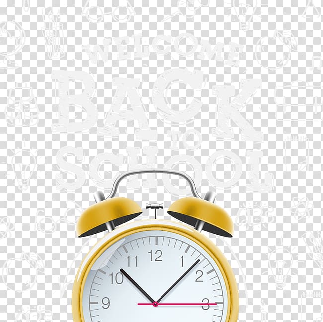First day of school, Alarm clock transparent background PNG clipart
