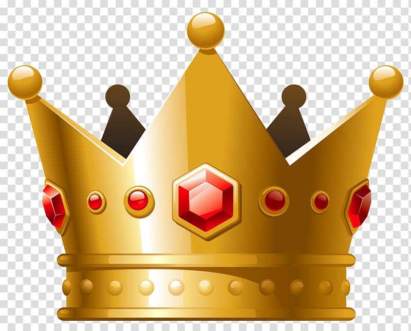 Crown , Gold Crown with Red Diamonds , gold crown illustration transparent background PNG clipart