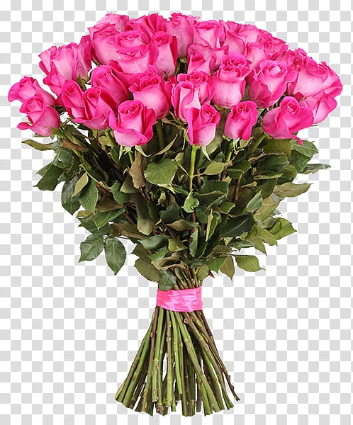 Flower bouquet Garden roses Pink Birthday, others transparent background PNG clipart