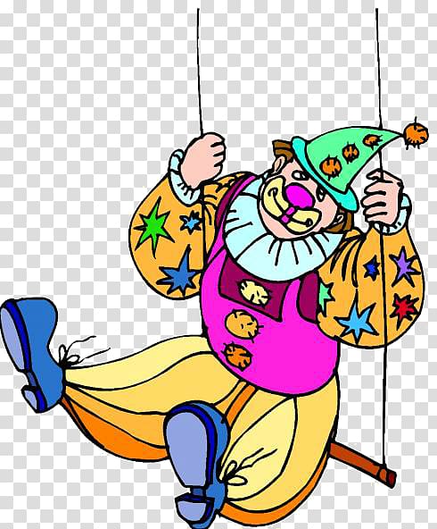 Circus Acrobatics Clown Cartoon , Swing the clown transparent background PNG clipart