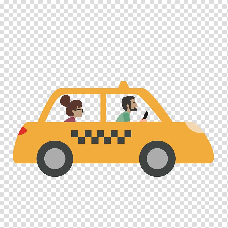 Car Taxi Driving Vehicle, Yellow Taxi transparent background PNG clipart