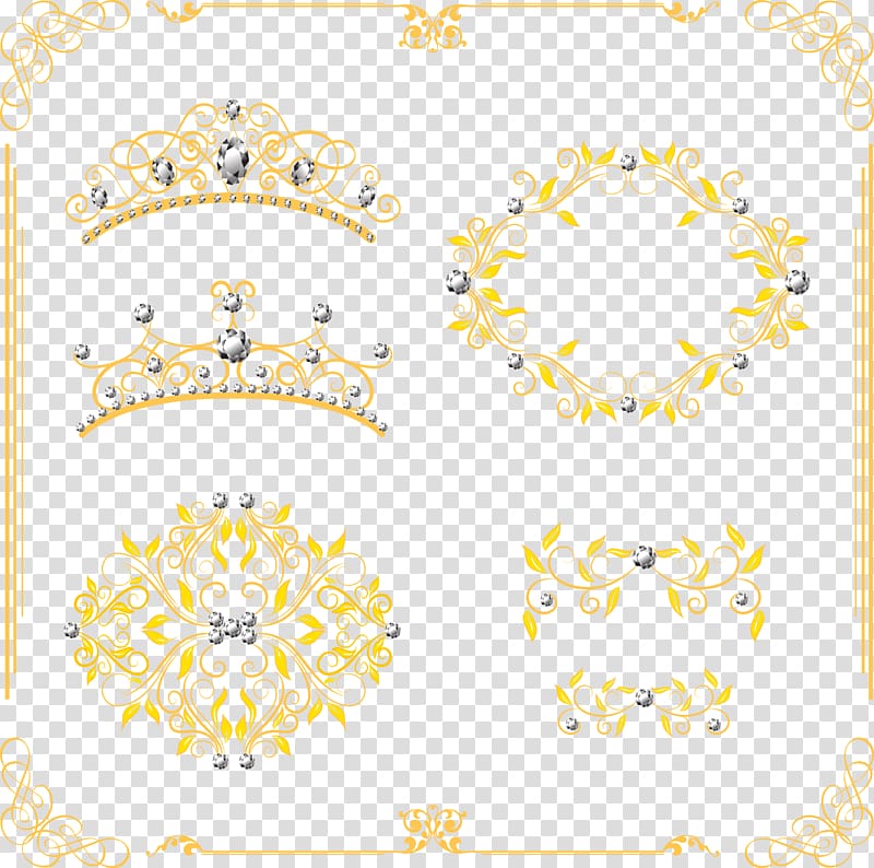Yellow Area Pattern, Crown decoration transparent background PNG clipart
