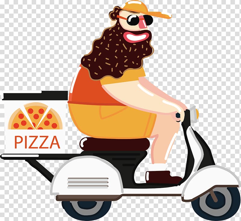 Take-out Cartoon Illustration, The bearded man transparent background PNG clipart