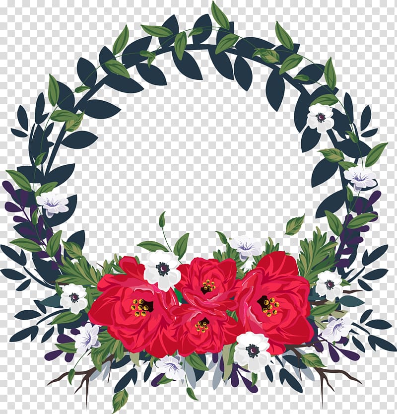Flower, painted garlands transparent background PNG clipart