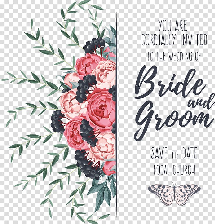 Bride and Groom invitation, Flower Euclidean , pattern invitations transparent background PNG clipart
