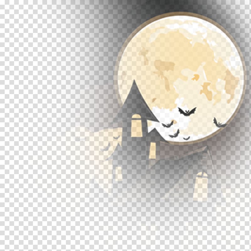 Hunted House with fullmoon illustration, Halloween Holiday iPhone 6 Trick-or-treating , Halloween background elements transparent background PNG clipart