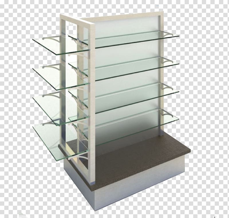 Glass Gondola Display case Poly Shelf, glass transparent background PNG clipart