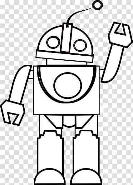 Robot Black and white Drawing Coloring book , Robot Black transparent background PNG clipart