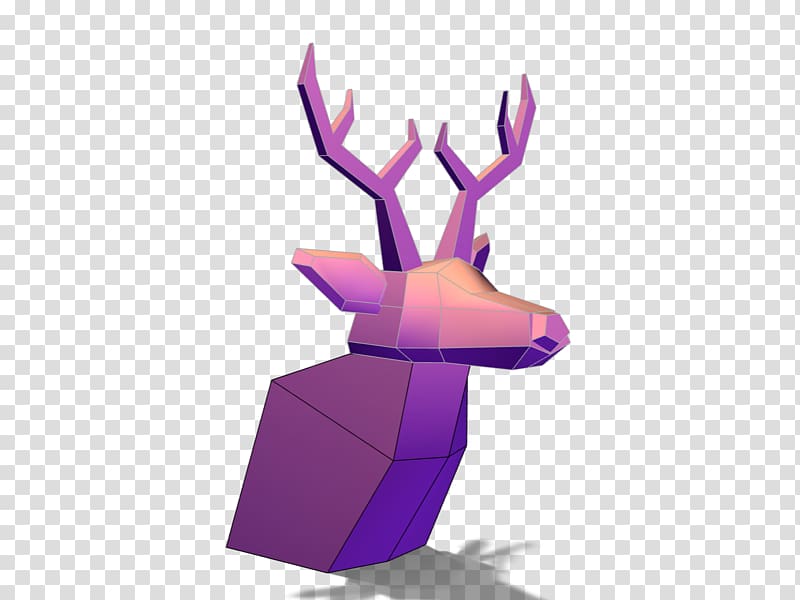 Reindeer Low poly 3D modeling 3D computer graphics, a deer stumbled by a stone transparent background PNG clipart