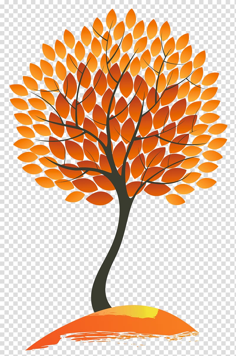orange and black leaf tree illustration, Autumn leaf color Tree , Autumn Tree transparent background PNG clipart
