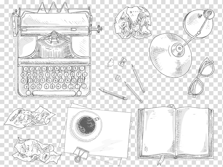Journalist Journalism Sketch, Typewriter An Illustrated History transparent background PNG clipart