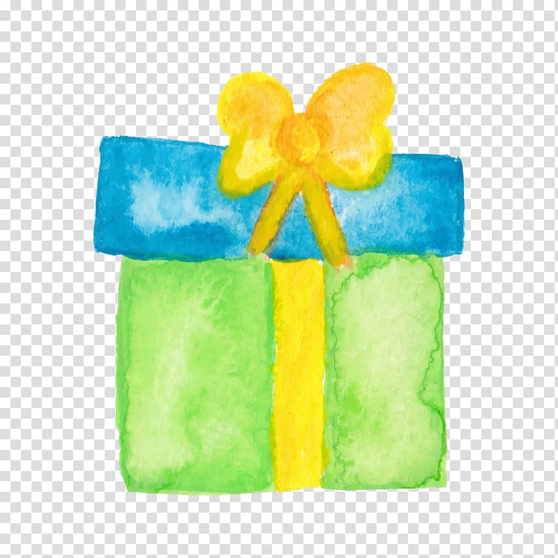 Watercolor gift box transparent background PNG clipart