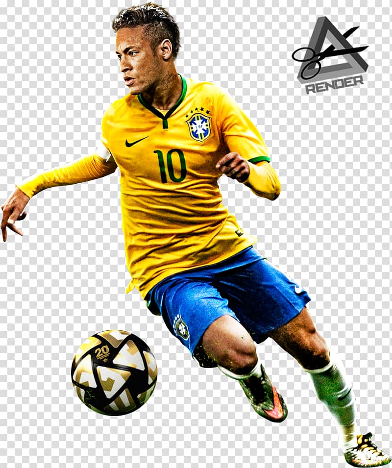 soccer player beside soccer ball, Neymar Paris Saint-Germain F.C. FC Barcelona Brazil national football team, Neymar Junior Brazil transparent background PNG clipart